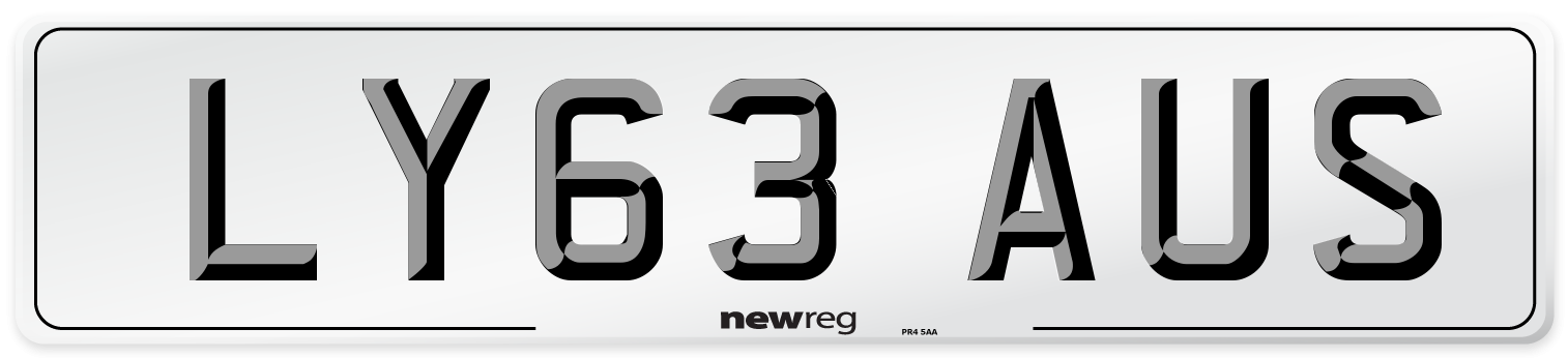 LY63 AUS Number Plate from New Reg